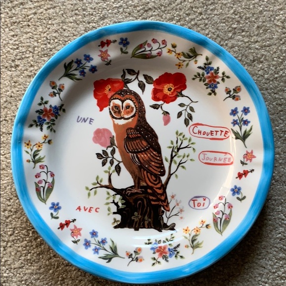 Anthropologie Dining Anthropologie Nathalie Lete Owl Plate Poshmark